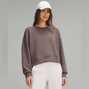 Lululemon Softstreme Perfectly Oversized Cropped Crew Espresso Size 6